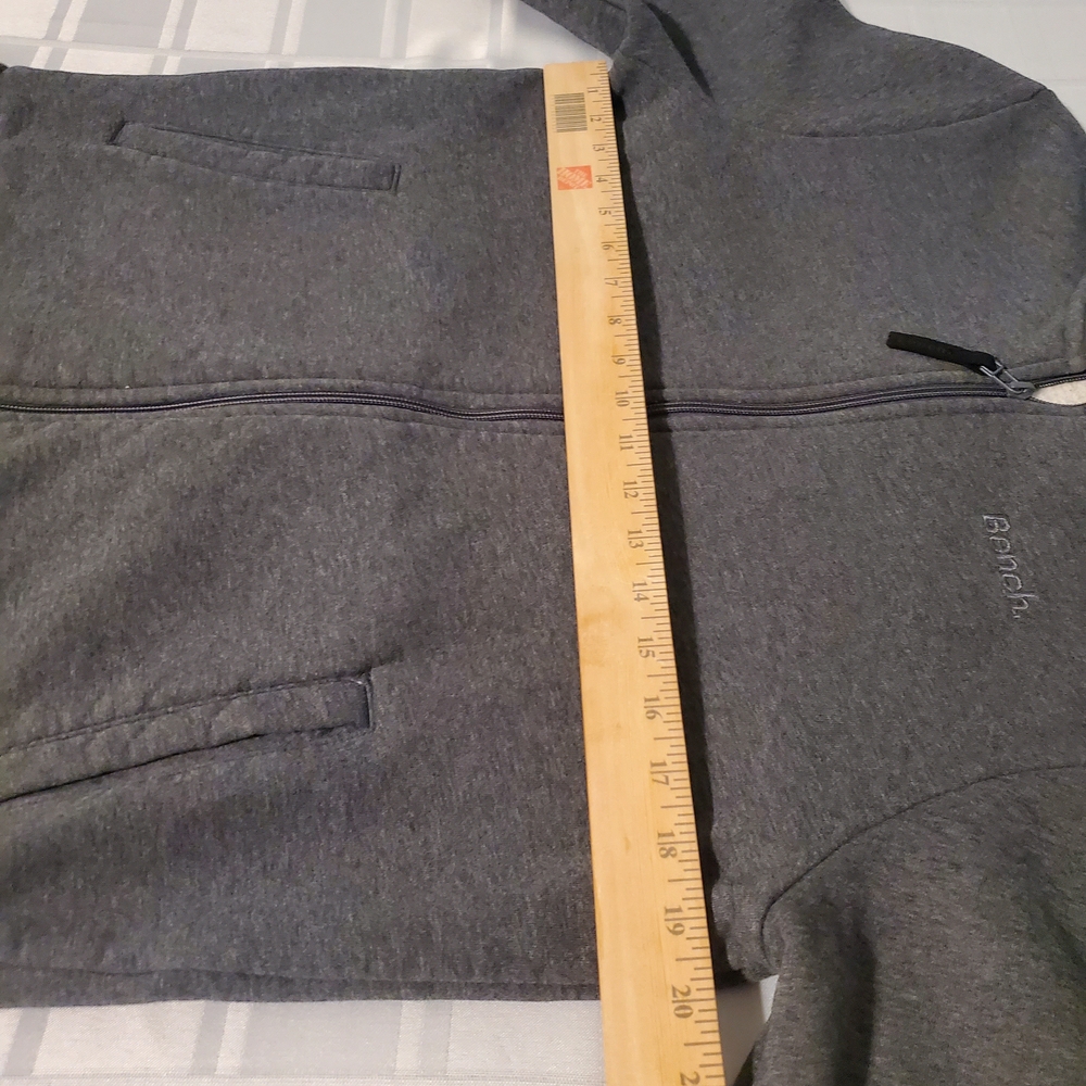 (3/$20) Bench Men's Grey Fleece Zip-Up Sweater Size S - Picture 12 of 13